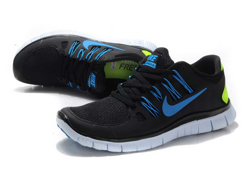 nike Free Run 5.0 V2 Mens Running Shoes New Breathable Black Blue (1)